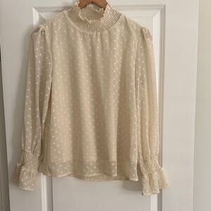 Polagram Beige Polka Dot Blouse